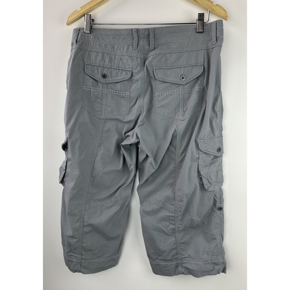 Kuhl Kontra Short Gray Cargo Convertible Roll Tab Adjustable Crop Womens Size 10 - Picture 8 of 13